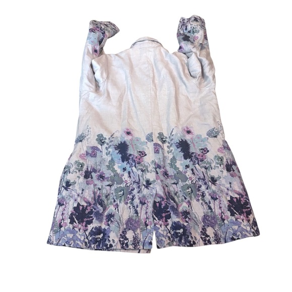 Coldwater Creek Floral Spring Linen Blazer - Picture 2 of 4